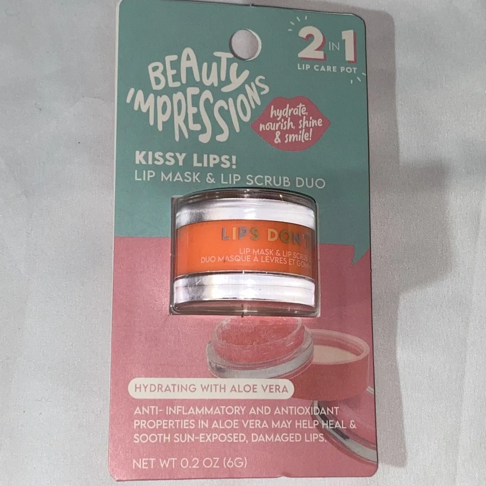 Beauty Impressions Kissy Lips Lip Mask‎ & Scrub Duo Aloe Vera 0.2 oz